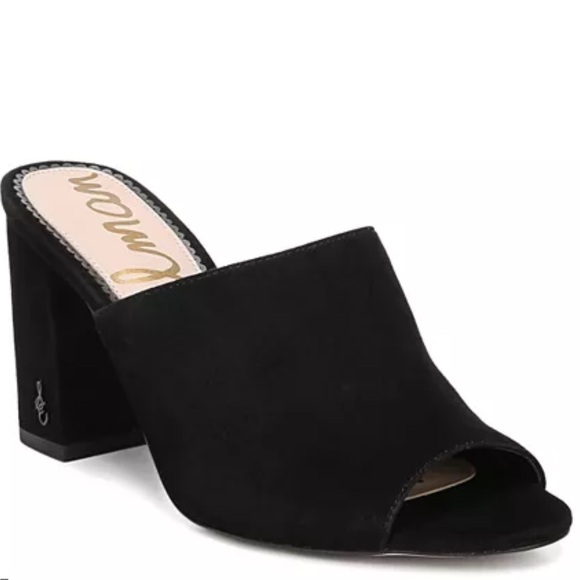 Sam Edelman Women's Orlie Suede Open-Toe Block-Heel Mules Black Size 8.5 - Picture 1 of 12
